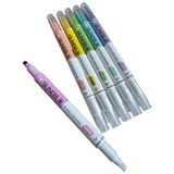 Polin Silinebilir Fosforlu Kalem Seti 6 Parça Pastel Renkli Çift Uçlu Kalemler - Çok Renkli