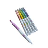 Polin Silinebilir Fosforlu Kalem Seti, 6 Renk, Çift Uçlu Pastel Renkli Işaretleyici