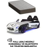 Polis Arabalı Yatak Kapıları Açılan Gtr Full Ledli Kumandalı ve Müzikli + Ortopedik Yatak - Çok Renkli - 90 x 190 cm