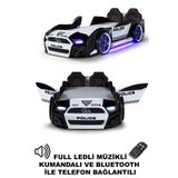 Polis Arabalı Yatak Kapıları Açılan Mustang Full Ledli Kumandalı Ve Müzikli