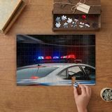 Polis Arabası Sirenleri Tasarımı 240 Parça Ahşap Puzzle Ahşap Kutuda MP03585