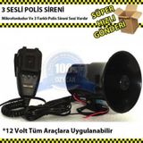 Polis Sireni Dadat 3 Sesli Mikrofonlu 12 Volt