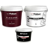 Polisan 17,5 kg / 12,5 Lt Elegans Silinebilir Iç Cephe Duvar Boyası + 17,5 kg Polisan Tavan Ultra Tavan Boyası + 2,5 Lt Polisan Panel Kapı Boyası - Yalın Beyaz