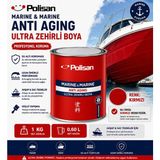 Polisan Marine Kırmızı Zehirli Boya Ultra Antıfoulıng Boya Tekne Vapur Gemi Boyası 1 kg ( 0,6 Litre )