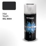Polisan Mat Siyah RAL 9004 Plastik Yüzey Sprey Boya 400 ml Kolay Uygulama ve Yüksek Kapatıcılık - Mat Siyah 9004