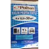 Polisan Naylon Örtü-Koruyucu Örtü -Kalın Tip -Pratik Örtü -Boya-Eşya Örtüsü 4x12,5m= 50m² (Pk./Adet.: 1Adet)