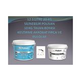 Polisan Primera Silinebilir Boya 15 LT(20KG)+POLISAN Ultra TAVAN10 Kg+Fırça Rulo - Cİ-6381 / 1570 Yalın Beyaz - 15 litre (20kg)+10, kg