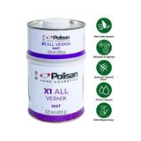 Polisan X1 All Vernik Mat Şeffaf Çift Bileşenli 0.6 Kg seffaf-mat