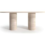 Polit Traverten Yemek Masası - Standart (90CMX190CMX75CM) - Naturel