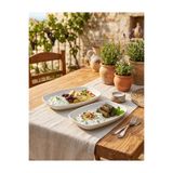 poliva home 2 Adet Beyaz Melamin Kayık Tabak 28x18cm Büyükboy Salata Tabağı Günlük Kullanıma Hesaplı Oval Tabak