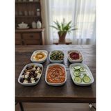 Poliva Home 6 Adet Beyaz Melamin Kayık Tabak 14X10CM Orta Boy Salata Tabağı Kahvltılık Mezetabağı
