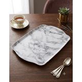 Poliva Home Melamin Yüzeyi Kaydırmaz Desenli Servis Tepsi 40X30 cm