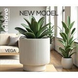 Poliva Vega Model Beyaz Büyük Saksı 36.6 cm x 36.6 cm Plastik Yuvarlak Şekil 33 Lt Hacim