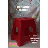 polivahome Katlanabilir Tabure Orta Boy Kırmızı Renk Taşınabilir Piknik Taburesi,Mutfak Taburesi,Kamp Taburesi