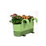 Poliwork 1 ADET IXORA ÇİFT ASKILI BALKON SAKSI YEŞİL RENK 5,8 LT GENİŞLİK 39,5 CM YÜKSEKLİK 22 CM DERİNLİK 17