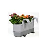 Poliwork 1 ADET IXORA ÇİFT ASKILI BALKON SAKSISI GRİ RENK 5,8 LT GENİŞLİK 39,5 CM YÜKSEKLİK 22 CM DERİNLİK 17