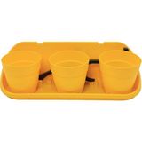 Poliwork Askılı Balkon Saksısı 3'lü Set 3.3 Lt - Renkli Dekoratif Çiçeklik - Sarı