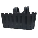 Poliwork Askılı Çit Desenli Oval Saksı 3.5 Lt - Dekoratif Askılı Saksı - Antrasit - 3 lt
