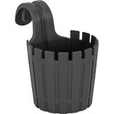 Poliwork Askılı Çit Yuvarlak Saksı 1,5 Lt 155*235*205 Mm - Antrasit