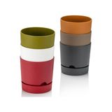 Poliwork Begonya 15 cm Renkli Plastik Tabaklı Saksı 6'lı