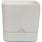 Poliwork Begonya Kare 13 cm Tabaklı Saksı 1,5 Lt 4'lü - Beyaz