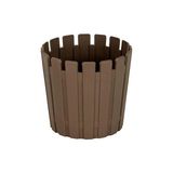 Poliwork Çit Desenli Yuvarlak Saksı 1,1 Lt – 130 mm Yuvarlak Dekoratif Çiçek Saksısı - Kahverengi