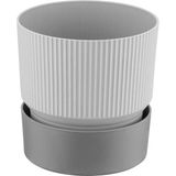 Poliwork Çizgi Desenli Tabaklı Mint Saksı 0,4 Lt – 9 cm Dekoratif Mint Yeşili Küçük Saksı - Gri