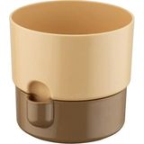 Poliwork Dora Saksı 1 Lt – 13x12 cm Su Hazneli Modern Çiçek Saksısı - Kahverengi