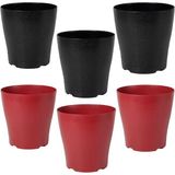 Poliwork Gardenya 26CM Plastik Saksı Bordo-Siyah 6 Adet