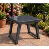 Poliwork Katlanır Çok Amaçlı Plastik Sehpa 49X39X37 cm Bahçe Balkon Kamp Piknik Masa - Antrasit