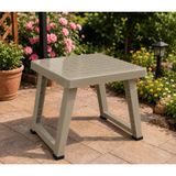 Poliwork Katlanır Çok Amaçlı Plastik Sehpa 49X39X37 cm Bahçe Balkon Kamp Piknik Masa - Bej