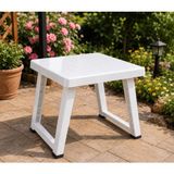 Poliwork Katlanır Çok Amaçlı Plastik Sehpa 49X39X37 cm Bahçe Balkon Kamp Piknik Masa - Beyaz