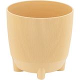 Poliwork Luna Ayaklı Saksı 2 Lt – 15.5x15.2 cm Modern Tasarım Ayaklı Çiçek Saksısı - Kahverengi