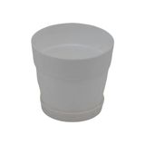 Poliwork Tabaklı Büyük Boy Kaktüs Saksısı Mix 0.4 Lt - Renkli Plastik Saksı - Beyaz