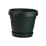Poliwork Tabaklı Plastik Saksı 1,1 Lt – 13 cm Yuvarlak Modern Çiçek Saksısı - Antrasit