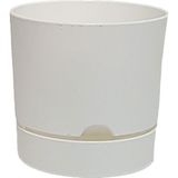 Poliwork Yuvarlak Tabaklı Saksı 0,5 Lt – 9 cm Mini Masaüstü Fide ve Çiçek Saksısı - Beyaz - 500 ml