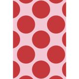 Polka Dot College Ruled Notebook – 120 Pages, 6"x9", Pink Hardcover with Giant Red Polka Dots