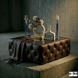 Polka Sofa Retro Deri Serisi Orta Sehpa - kahverengi