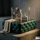 Polka Sofa Retro Deri Serisi Orta Sehpa - Orman Yeşili
