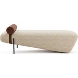 Polka Sofa Simit Bench Puf - Gri - Kahverengi