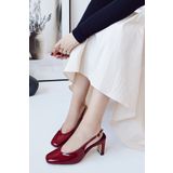 POLKA STORE Mirror Vintage Tasarım Arka Açık Stiletto Abiye Topuklu Kadın Ayakkabı