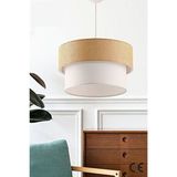 Polle 2 Katlı Pasta Avize Kumaş Malzemeden Üretilmiş Şık Tasarım 23 cm LED Uyumlu - Ekru - 1