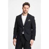 Polli Erkek Siyah Polyamid-Teknik Esnek Yazlık Serin Tutan Kumaş Slim Fit 2'li Takım Elbise Siyah 48