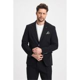 Polli Erkek Siyah Polyamid-Teknik Esnek Yazlık Serin Tutan Yarım Astarlı Slim Fit Spor Blazer Ceket Siyah 48