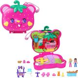 Polly Pocket Bebekler Oyun Seti, Fidget Dış Cepheli Seyahat Oyuncağı, 12 Aksesuarlı Saman-Beary Yama Kompakt