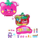 Polly Pocket Bebekler ve Oyun Seti, Fidget Dış Cepheli Seyahat Oyuncağı, 12 Aksesuarlı Saman-Beary Yama Kompakt
