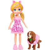 Polly Pocket Hayvan Dostu Kostüm Giyiyor Oyun Seti Kız Çocuklar İçin 4 Kostüm ve Evcil Hayvan