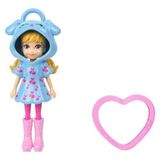 Polly Pocket ve Maceraları Ana Karakter Bebeği Anahtarlık JMN38 - Kalp Desenli-Kiraz Desenli-Mavi Kapüşonlu