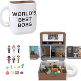 Polly Pocket ve The Office mini oyun seti, 6 karakter figürü ve 9 aksesuar, koleksiyona uygun Partnership oyuncağı, kupa bardak şeklinde, JCC19