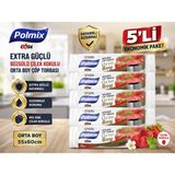 Polmix Çöp Torbası Büzgülü Çilek Kokulu Orta Boy 55*60 5li - 55 x 60 cm